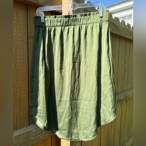 LOFT Green A-Line Knee-Length Skirt